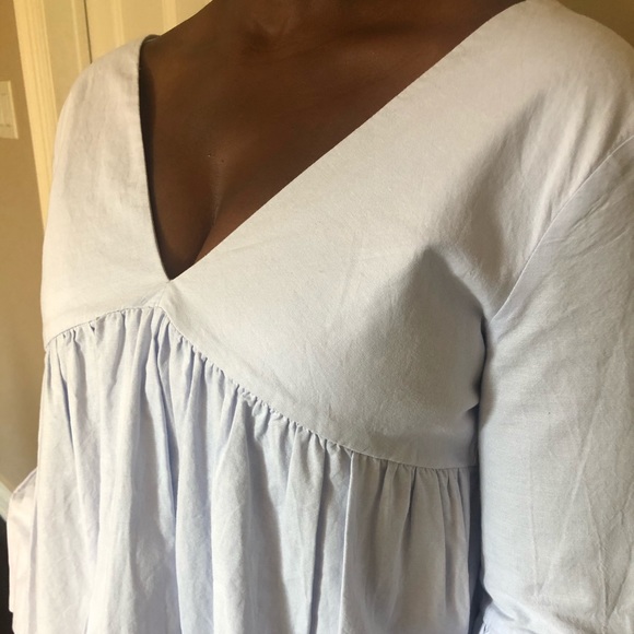 Zara jumpsuit dress with ruffled sleeves; size M. - Picture 9 of 10